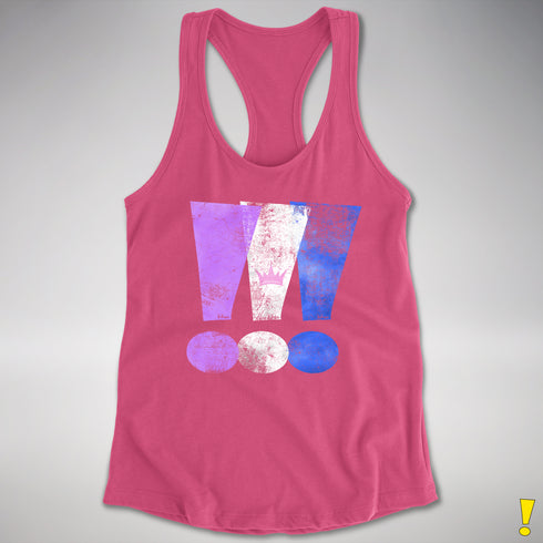 Drag Pride Grunge Exclamation Points Racerback Tank - Hot Pink